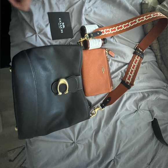 Coach Handbags - Medium black coach purse and small coach wallet wit 2 leather cleaner +receipt